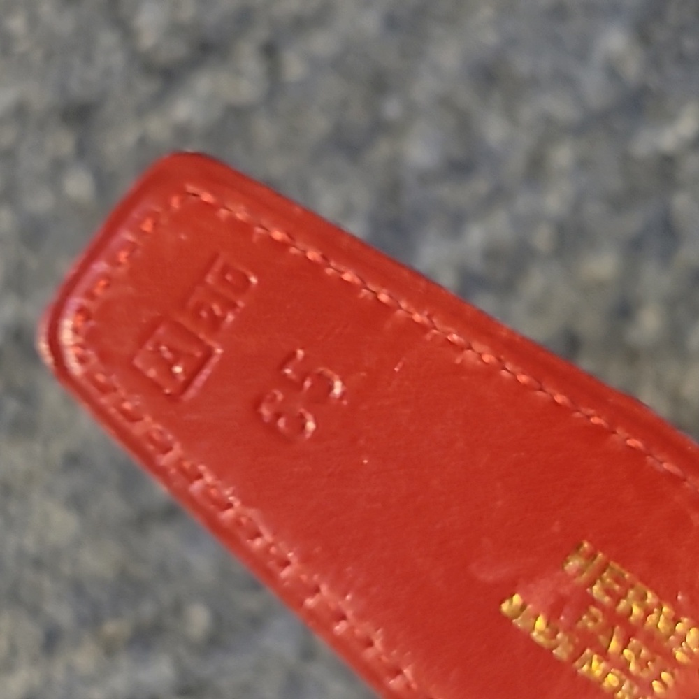 .Vintage Hermes Belt Gold Buckle Blue and Red Belt - Picture 3 of 7